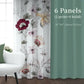 6 Panel Window Curtain Set Sage Green Floral Drapes 38x84 Light Filtering Grommet