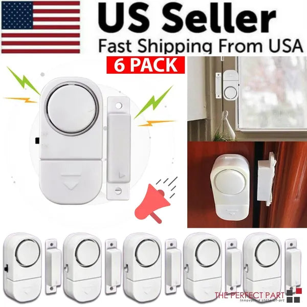 6 Pack Wireless Door Window Alarm Magnetic Sensor Home Security System