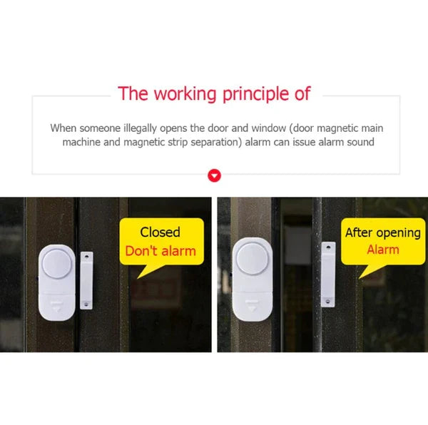 6 Pack Wireless Door Window Alarm Magnetic Sensor Home Security System