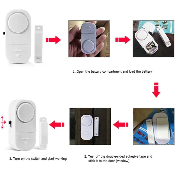 6 Pack Wireless Door Window Alarm Magnetic Sensor Home Security System