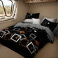 6 Piece Bed in a Bag Comforter Set Black Geometry Cooling Sheet Shams King Cal
