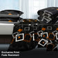 6 Piece Bed in a Bag Comforter Set Black Geometry Cooling Sheet Shams King Cal