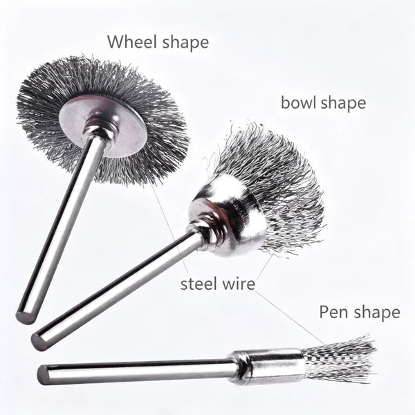 60 Pc Wire Brushes Set Stainless Steel Rotary Tool 1/8 Shank Wheel Cup Pen