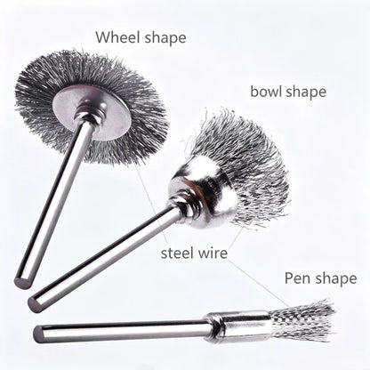 60 Pc Wire Brushes Set Stainless Steel Rotary Tool 1/8 Shank Wheel Cup Pen