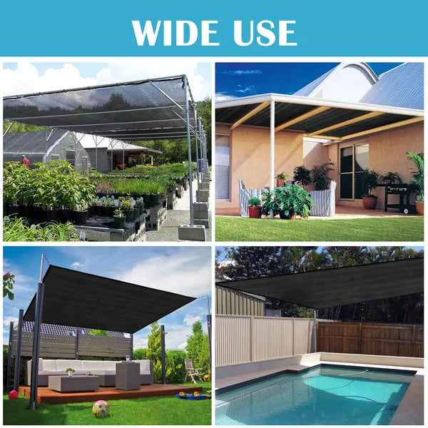 6x8 FT Black Shade Cloth with Grommets Sun Mesh Garden Patio Greenhouse Outdoor