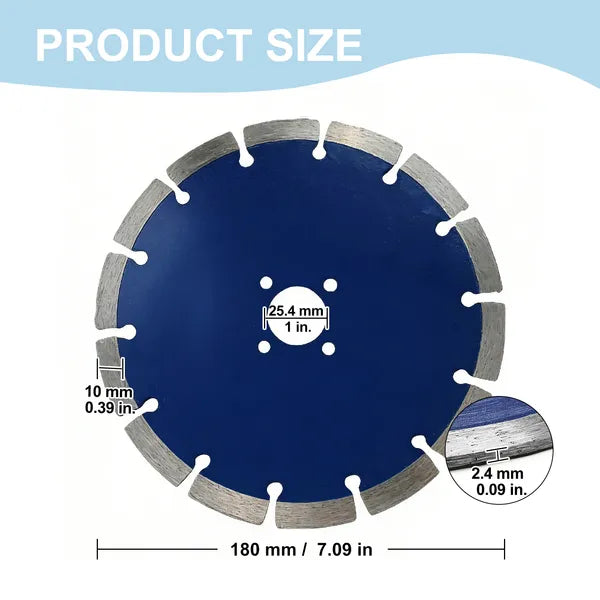 7 Inch Segmented Diamond Blade 180mm Masonry Concrete Granite Marble Tile Disc