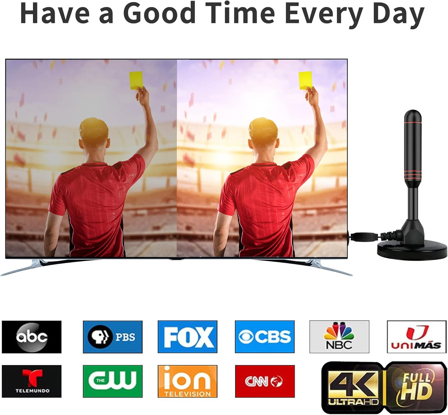 Upgraded TV Antenna Indoor Outdoor HDTV Amplified Digital TV Antenna 4K 1080P Long Range