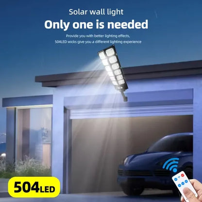 Solar Street Lights Outdoor Waterproof Dusk to Dawn 800W 504 LED Flood Light