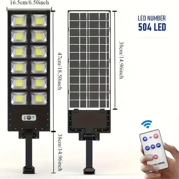 Solar Street Lights Outdoor Waterproof Dusk to Dawn 800W 504 LED Flood Light