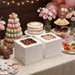 60 Pack Bakery Boxes with Window 8x8x2.5 White Cookie Pastry Donut Boxes