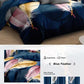 9 Piece Blue Feather Print Bedspread Curtain Set Queen King Cal King Bedding