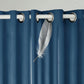 9 Piece Blue Feather Print Bedspread Curtain Set Queen King Cal King Bedding