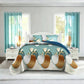 9 Piece Modern Floral Vase Bedspread Curtain Set Queen King Cal King Bedding