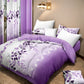 9 Piece Purple Vine Print Bedspread Curtain Set Queen King Cal King Bedding