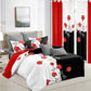 9 Piece Red Rose Floral Bedspread Curtain Set Queen King Cal King Bedding