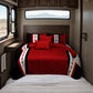 9 Piece Bed in a Bag Set Red White Boho Bedspread Curtains Queen King Cal