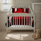 9 Piece Bed in a Bag Set Red White Boho Bedspread Curtains Queen King Cal