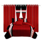 9 Piece Bed in a Bag Set Red White Boho Bedspread Curtains Queen King Cal