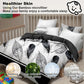 9 Piece Bed in a Bag Set Black White Feather Bedspread Curtains King Cal King
