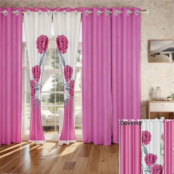 9 Piece Pink Rose Floral Bedspread Curtain Set Queen King Cal King Bedding