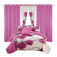 9 Piece Pink Rose Floral Bedspread Curtain Set Queen King Cal King Bedding
