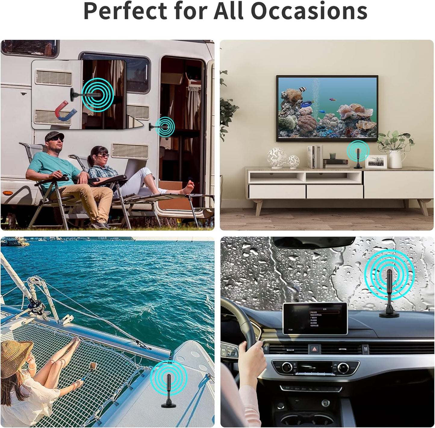 Upgraded TV Antenna Indoor Outdoor HDTV Amplified Digital TV Antenna 4K 1080P Long Range