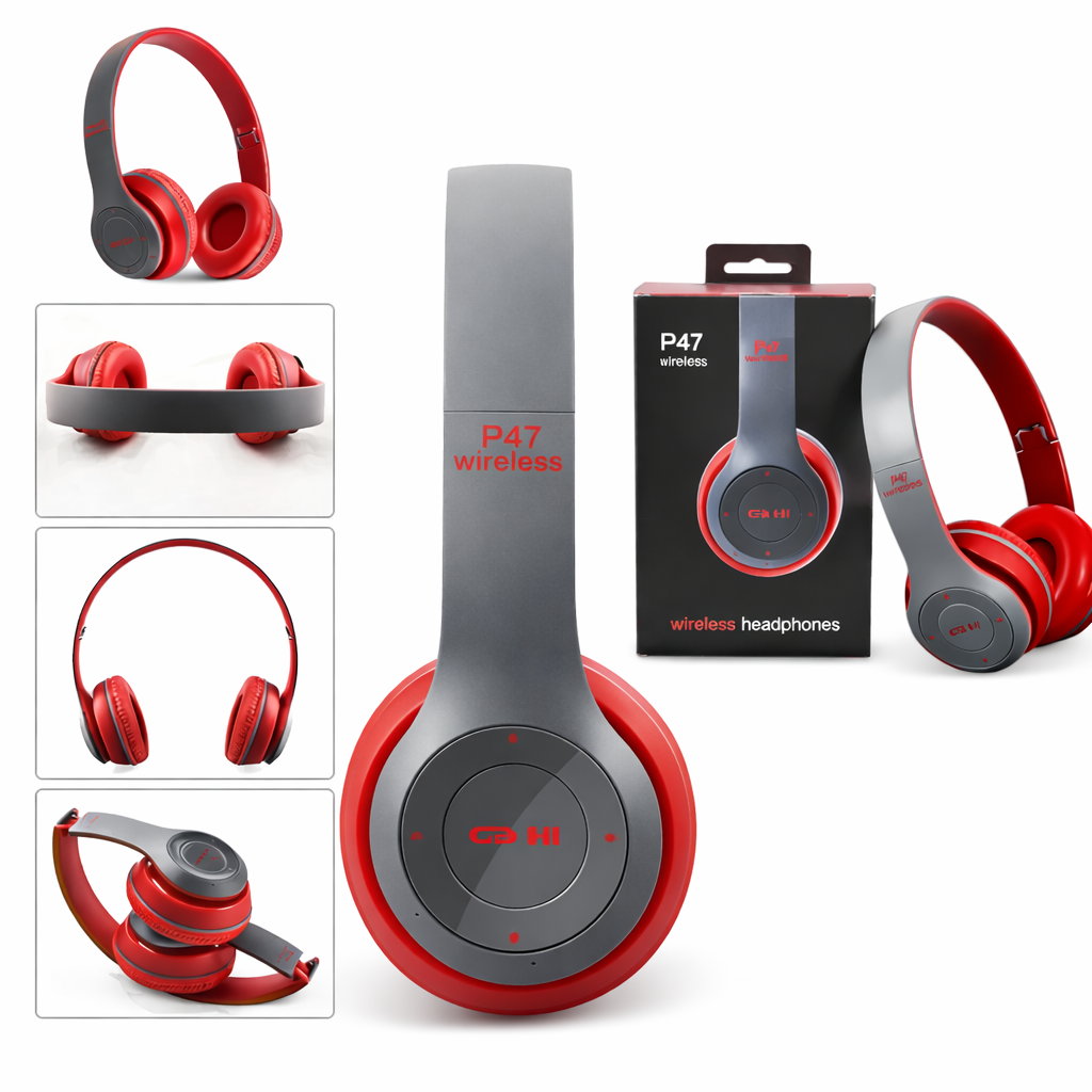 Bluetooth Wireless Headphones 5.0 Headset Foldable Ear Over Stereo Mic Over-Ear