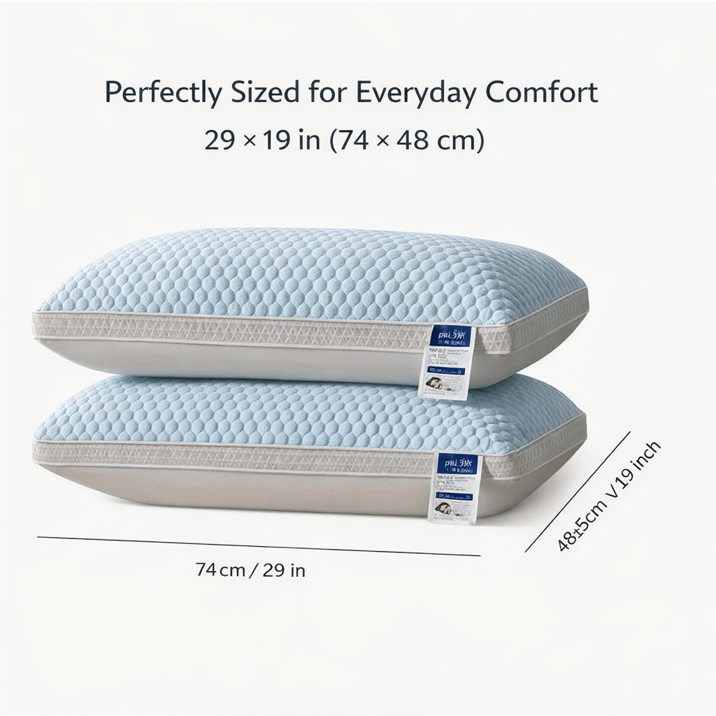 Cooling Bed Pillows Set of 2 Ice Silk Soft Breathable for Hot Side Back Sleepers