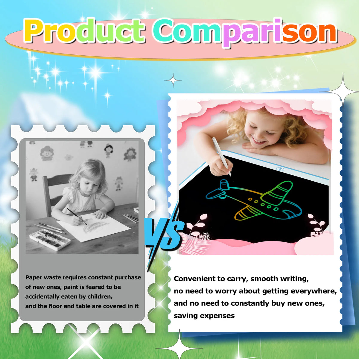 20 Inch LCD Writing Tablet Colorful Doodle Board Erasable Drawing Pad Kids Toy
