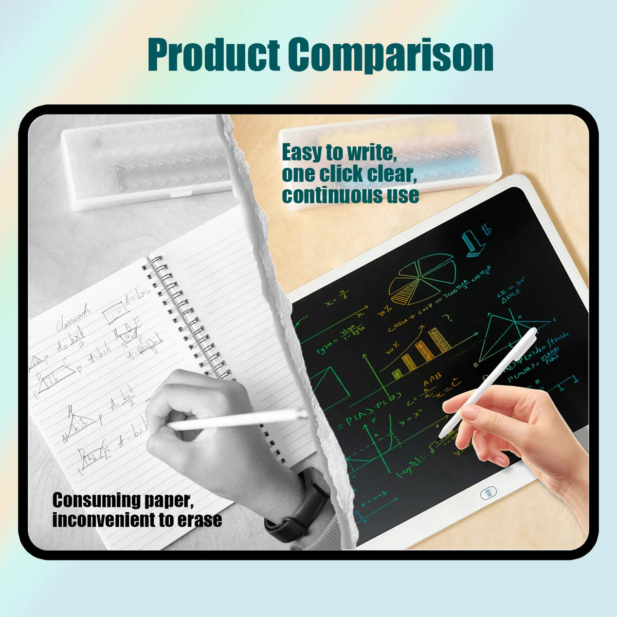 20 Inch LCD Writing Tablet Colorful Doodle Board Erasable Drawing Pad Kids Toy