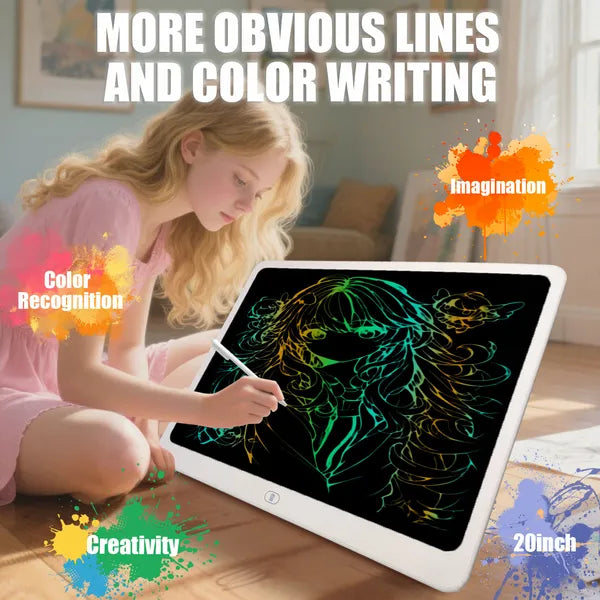 20 Inch LCD Writing Tablet Colorful Doodle Board Erasable Drawing Pad Kids Toy