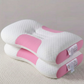 White and pink baby pillow on a neutral background