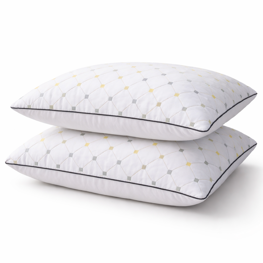 2 Bed Pillows Ultra Soft Neck Support Hotel Quality Gusseted Pillow Rest Cushion
