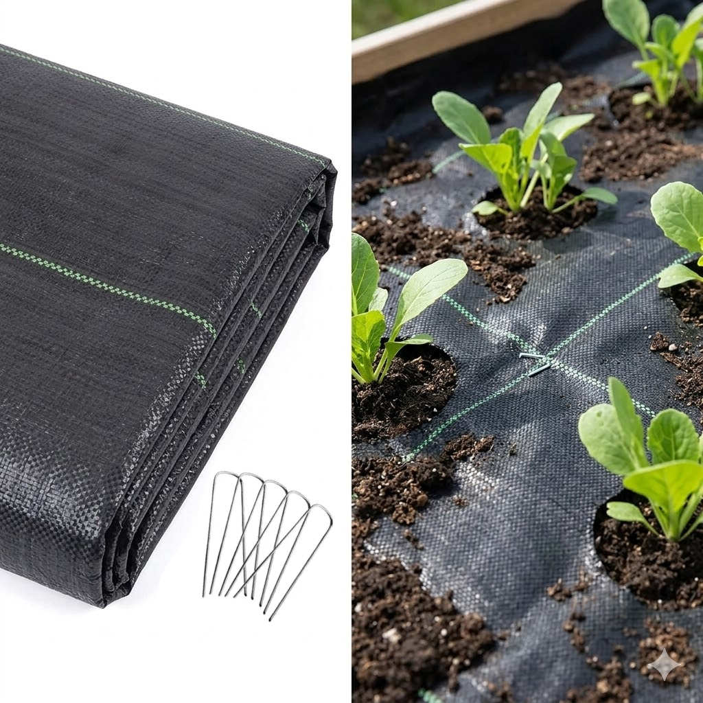 6ft x 16ft Heavy Duty Landscape Weed Barrier PP Woven Garden Mat Fabric Cover