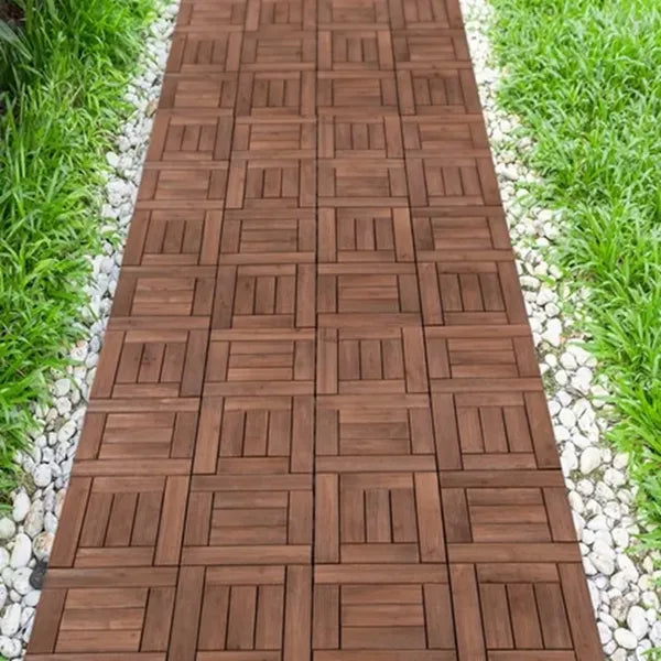Acacia Wood Deck Tile Interlocking Flooring Waterproof Tiles Outdoor Patio 12x12
