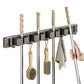 Wall Mount Broom Mop Holder Aluminum Alloy Tool Organizer 4 Clips 5 Hooks Gray