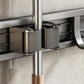 Wall Mount Broom Mop Holder Aluminum Alloy Tool Organizer 4 Clips 5 Hooks Gray