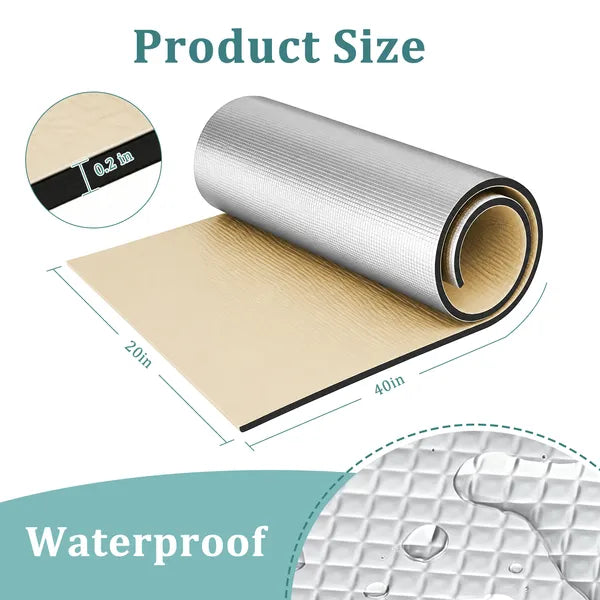 5mm Reflective Insulation Foam Roll Aluminum Foil Heat Sound Barrier Sheet 40in