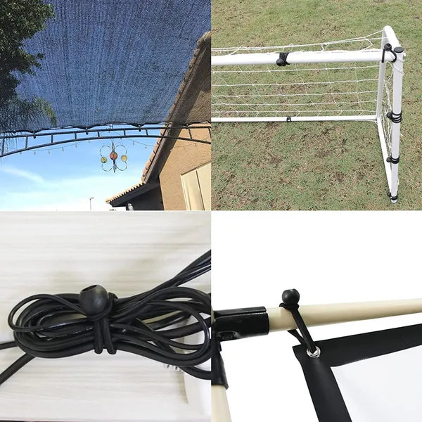 6 Inch Ball Bungee Cords 12 Pack Black Tarp Tie Downs Canopy Shade Cloth Ties