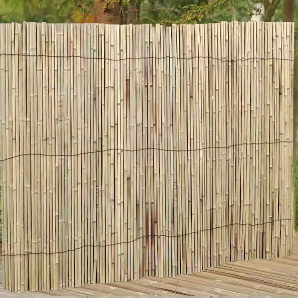 Natural Bamboo Slat Fence Roll 4x16.4 ft Patio Privacy Screen Chain Link Cover