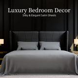 Full Size Bed Sheets 4 Piece Grey Brushed Microfiber Deep Pocket Sheet Set
