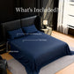Full Size Sheets 4PC Navy Blue Brushed Microfiber Deep Pocket Soft Bedding Set