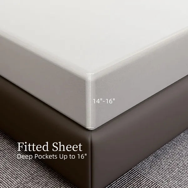 Full Size Sheet Set 4PC White Brushed Microfiber Deep Pocket Soft Bed Sheets