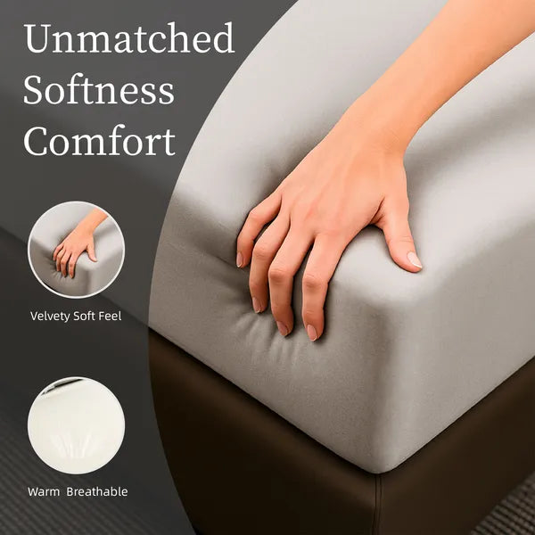 Full Size Sheet Set 4PC White Brushed Microfiber Deep Pocket Soft Bed Sheets