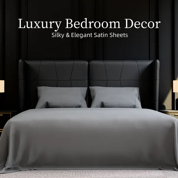 King Sheet Set 4PC Grey Brushed Microfiber Deep Pocket Soft Wrinkle Resistant
