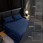 King Size Sheets 4PC Navy Blue Brushed Microfiber 14" Deep Pocket Bedding Set