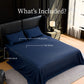 King Size Sheets 4PC Navy Blue Brushed Microfiber 14" Deep Pocket Bedding Set