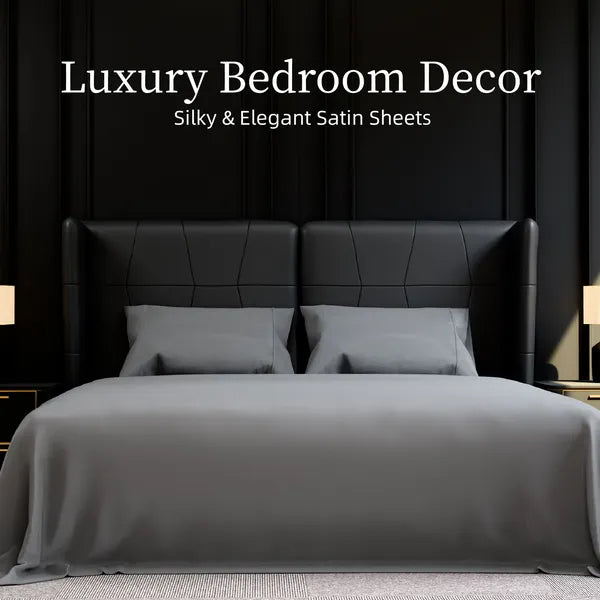 Queen Bed Sheet Set 4 Piece Gray Brushed Microfiber Soft Deep Pocket Bedding