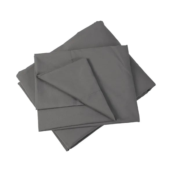 Queen Bed Sheet Set 4 Piece Gray Brushed Microfiber Soft Deep Pocket Bedding