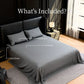Queen Bed Sheet Set 4 Piece Gray Brushed Microfiber Soft Deep Pocket Bedding